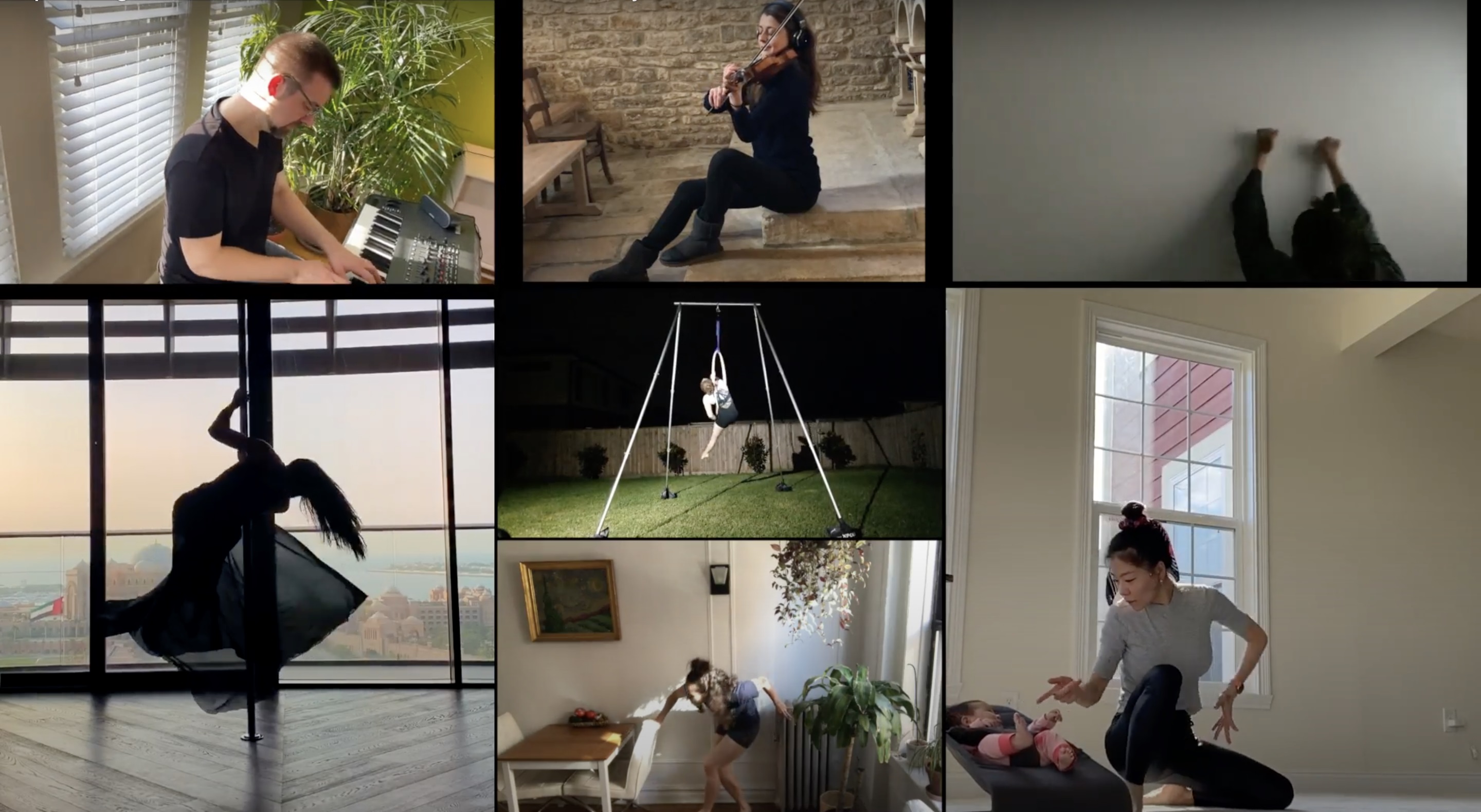Video collage of seven artists for project "apartTogether."