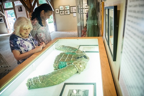 Visitors to the Dance We Must exhibition, Jacob’s Pillow Archives. Photo by Christopher Duggan, courtesy of Jacob’s Pillow